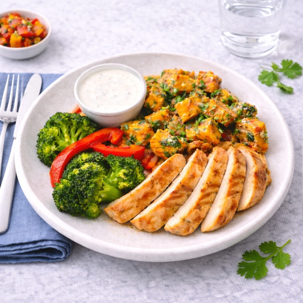 Fajitakyckling med sötpotatis & grönsaker